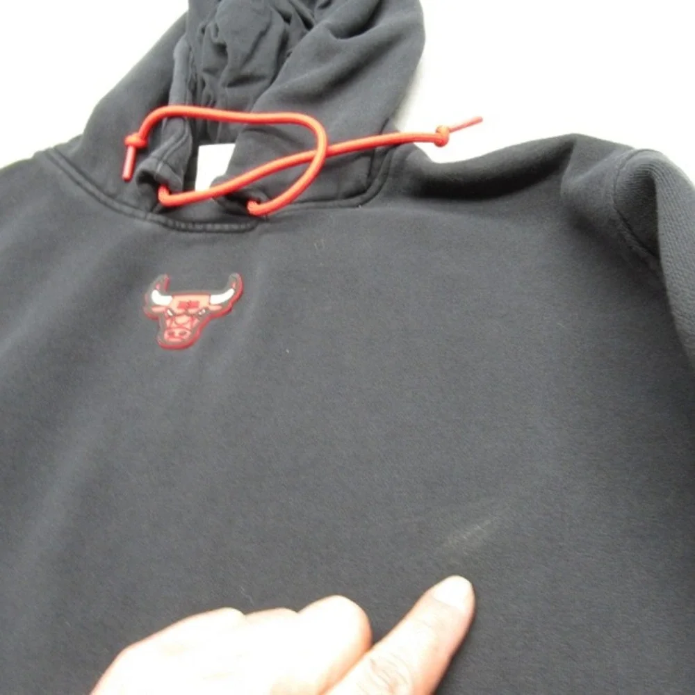 Chicago Bulls Hoodie‎ Youth Large Nike NBA Black Fleece Pullover Sweatshirt Y2K